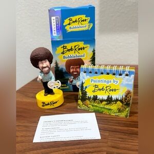 Bob Ross Bobblehead with Sound and Mini Book. 4”